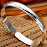 925 Silver Women's Charm Bracelet Smooth Open Mouth Bracelet Gift