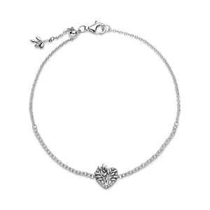 925 Silver Heart Family Tree Bracelet Party DIY Jewelry Gift