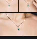 Ethnic Emerald Pendant Necklace 925 Sterling Silver Wedding Jewelry Gift