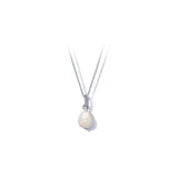 Sterling Silver Baroque Pearl Hoop Necklace Earrings Set