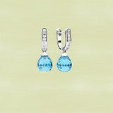 Transparent CZ & Sky Crystal Earrings for Women