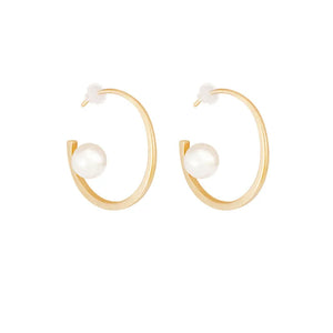 Exaggerated Circle Earrings Female Golden Temperament