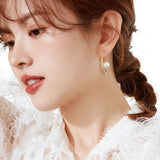 Exaggerated Circle Earrings Female Golden Temperament