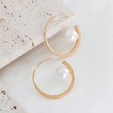 Exaggerated Circle Earrings Female Golden Temperament