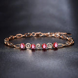 Pigeon Blood Red Tourmaline Gemstone Bracelet