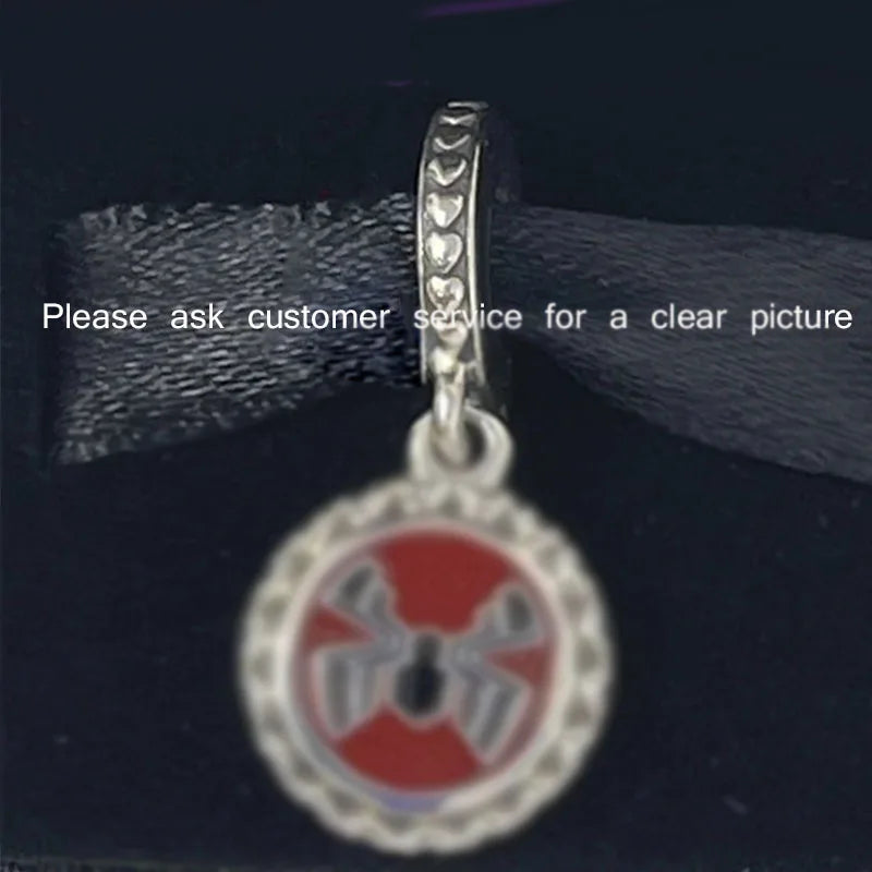 S925 Sterling Silver Spider Pattern Pendant Beads for Bracelet Making