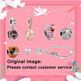 925 Teacup Heart-shaped Snake Clasp Bracelet Romantic Diy Gift