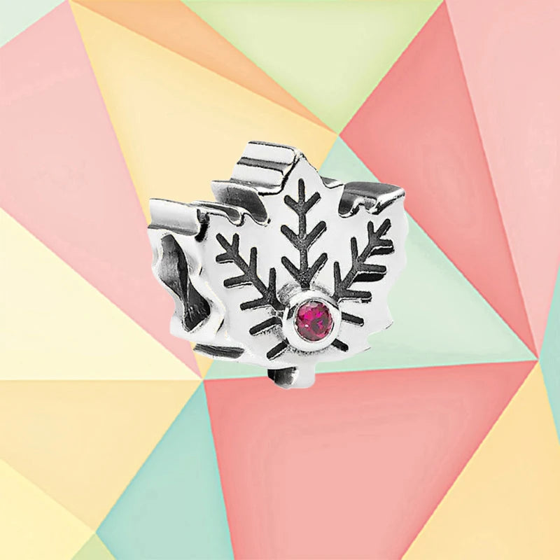 925 Sterling Silver Maple Leaf Charm for DIY Bracelet, Jewelry Making for Girls