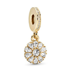 S925 Sterling Silver Flower Pendant Ring for Women