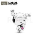 925 Silver Little Girl with Ponytail Charm