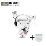 925 Silver Little Girl with Ponytail Charm