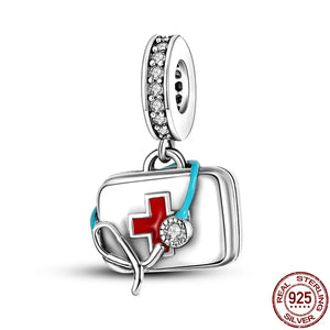 925 Silver Zircon First Aid Kit 3mm Bracelet&Bangle DIY Jewelry