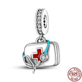 925 Silver Zircon First Aid Kit 3mm Bracelet&Bangle DIY Jewelry