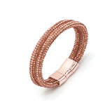 Crystal Bracelets Double Mesh Full Crystal Magnetic Clasp Wrap Bracelet