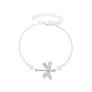 Personality Beach Dragonfly Anklet Pearl Foot Ornament