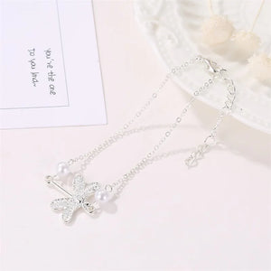 Personality Beach Dragonfly Anklet Pearl Foot Ornament