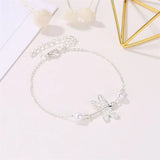 Personality Beach Dragonfly Anklet Pearl Foot Ornament