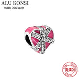 925 Sterling Silver Love Heart Charm Beads
