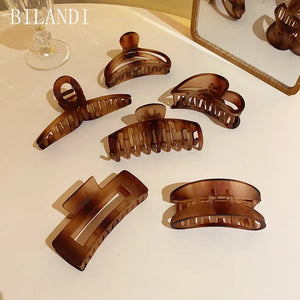 Big Resin Acrylic Hair Claw Clips Square Heart Geometric Hair Barrettes