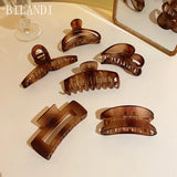 Big Resin Acrylic Hair Claw Clips Square Heart Geometric Hair Barrettes