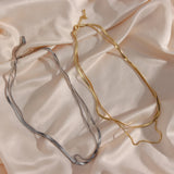 Hypoallergenic 14K Plated Herringbone Chain Necklace