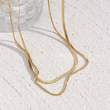 Hypoallergenic 14K Plated Herringbone Chain Necklace
