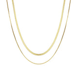 Hypoallergenic 14K Plated Herringbone Chain Necklace