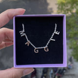 A-Z Letter Necklace VOTE Pendant Name Necklace for Women Chain Necklaces