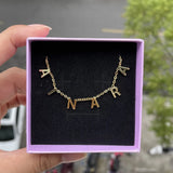 A-Z Letter Necklace VOTE Pendant Name Necklace for Women Chain Necklaces
