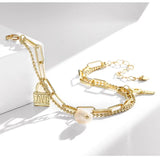 High Plated Double-layer Chain Bracelet For Women
