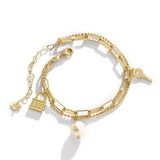 High Plated Double-layer Chain Bracelet For Women