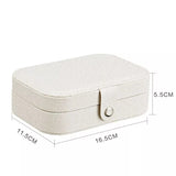 Travel Jewelry Case Portable Leather Storage Zipper