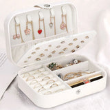 Travel Jewelry Case Portable Leather Storage Zipper