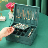 Double-Layer Jewelry Box Organizer with Lock