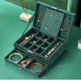 Double-Layer Jewelry Box Organizer with Lock