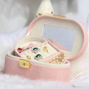 European-style Jewelry Box with Lock, Portable Ring Storage Box