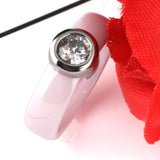 Crystal Stainless Steel Ring Pink Romantic Wedding Engagement Gift
