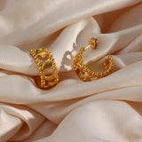 18K Plated Stainless Steel Hoop Earrings for Girls