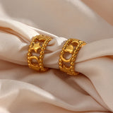 18K Plated Stainless Steel Hoop Earrings for Girls