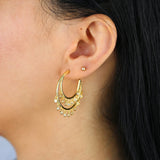 Colorful Cz Geometric Hoop Earrings