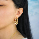 Colorful Cz Geometric Hoop Earrings
