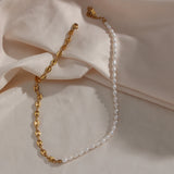 Korea Choker Irregular Freshwater Pearls Heart Shape Necklace