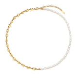 Korea Choker Irregular Freshwater Pearls Heart Shape Necklace