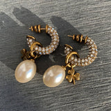 Pearl Pendant Zircon Earrings for Girlfriend