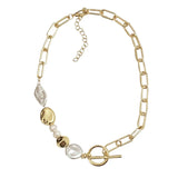 Round Buckle Necklace Bracelet Female Party Accessory Gift Pearl Women