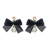 Sweet Bowknot Clip on Earrings Fabric Lace Non Pierced Earrings Clip Jewelry