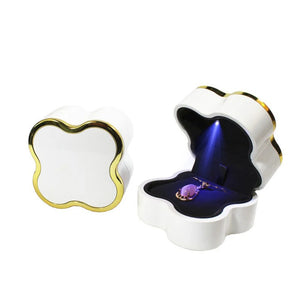 LED Lighted Ring Pendant Wedding Necklace Display Case