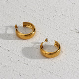 Wide Hoop Earrings PVD Plated Stainless Steel Tarnish Jewelry