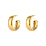 Wide Hoop Earrings PVD Plated Stainless Steel Tarnish Jewelry
