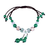 Ethnic Style Green Agate Anklet Retro Personality Ankle Chain